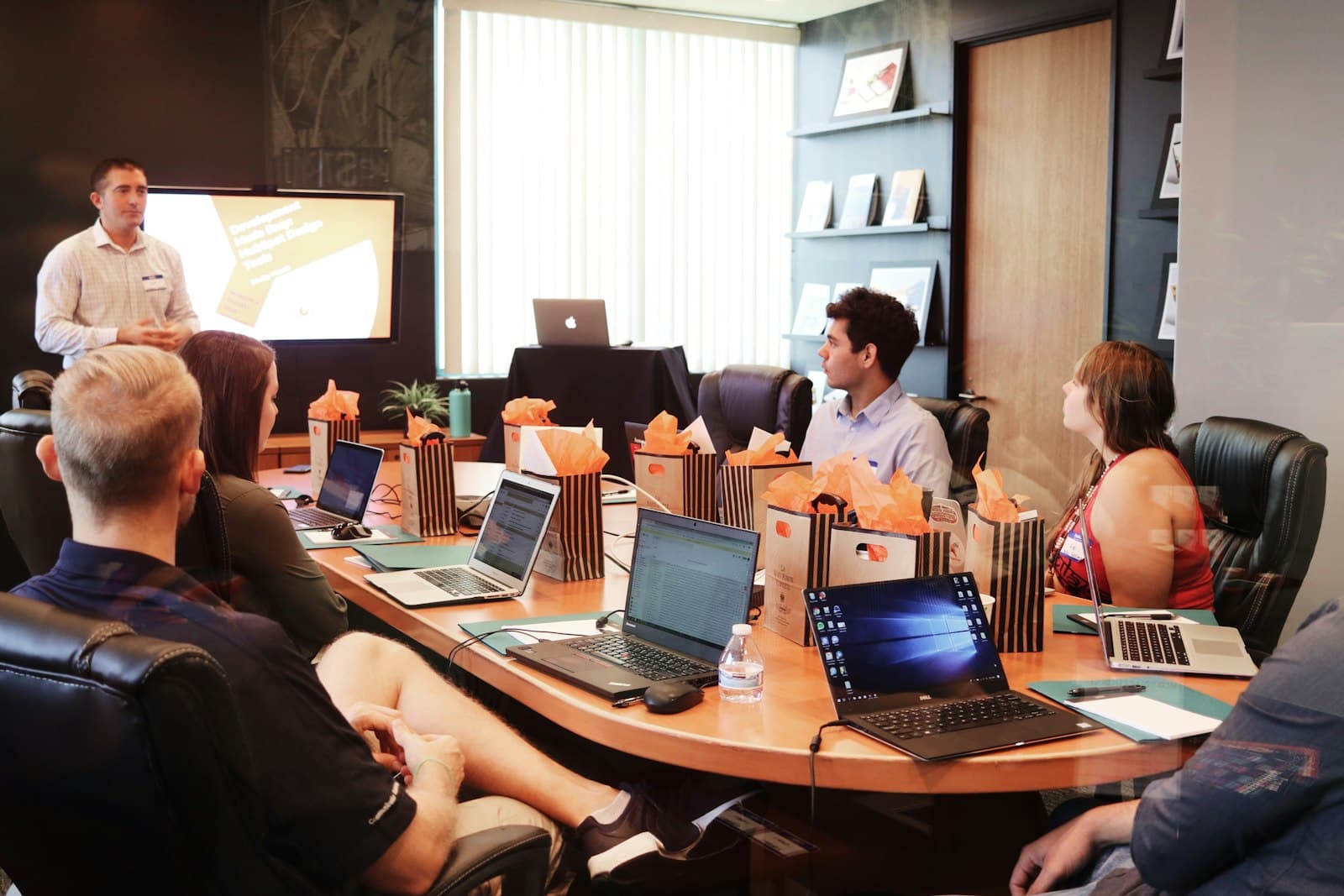 Professionals in a workplace training session